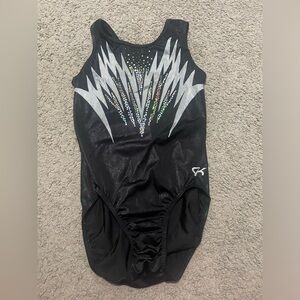 black gk gymnastics leotard
